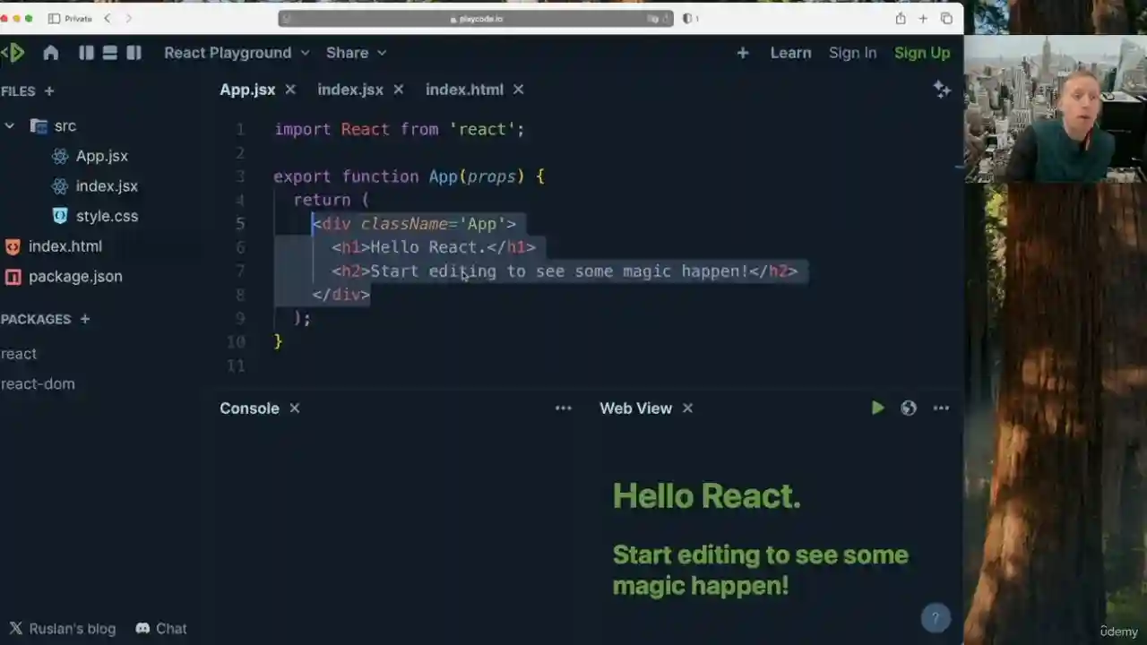 آموزش ReactJS در 1 ساعت توسعه وب در سال 2025